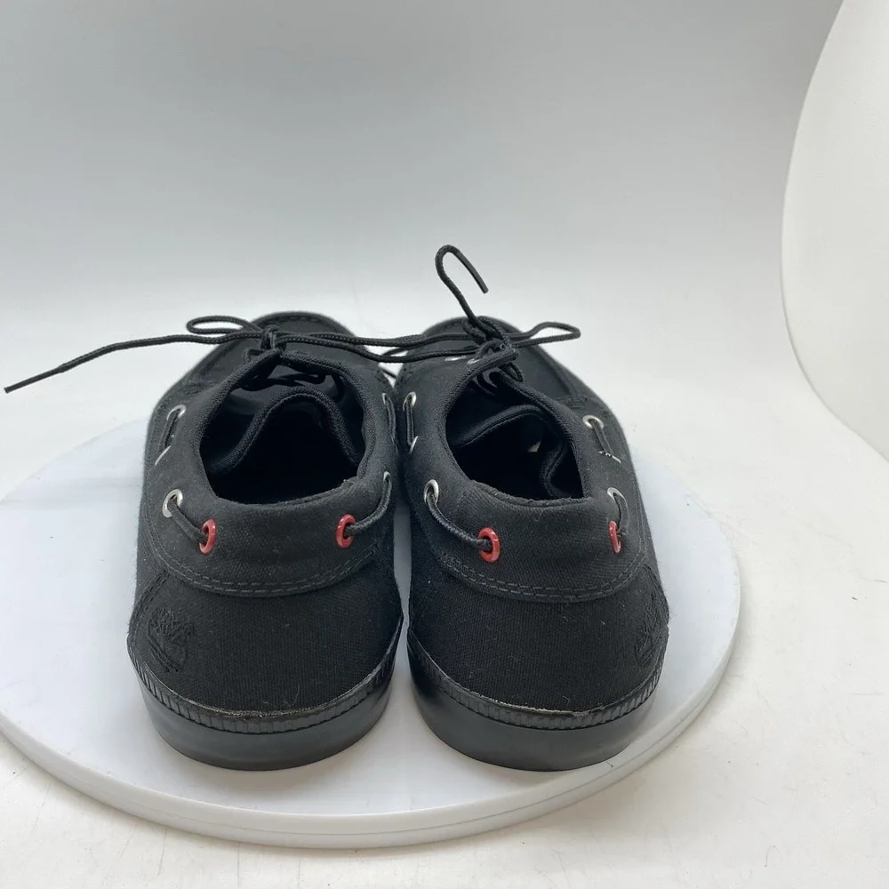 Timberland Union Wharf Canvas Boat Shoes Mens 8.5 Black 2-Eye A0841 Casual Shoes